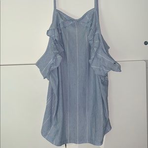 AEO blue and white striped tank top